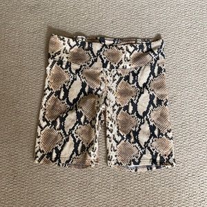 Aritzia TNA snake print biker shorts